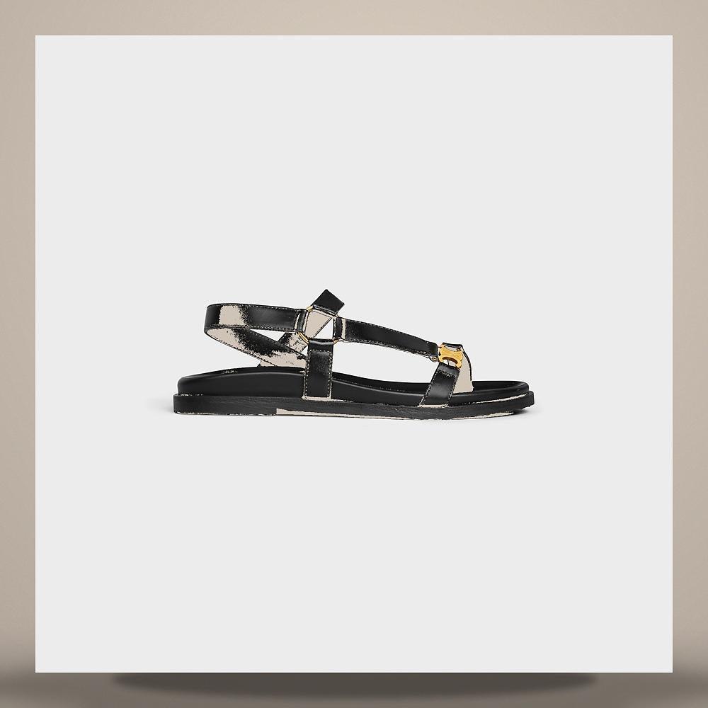 CELINE Triomphe Mule Sandals Calfskin Black
