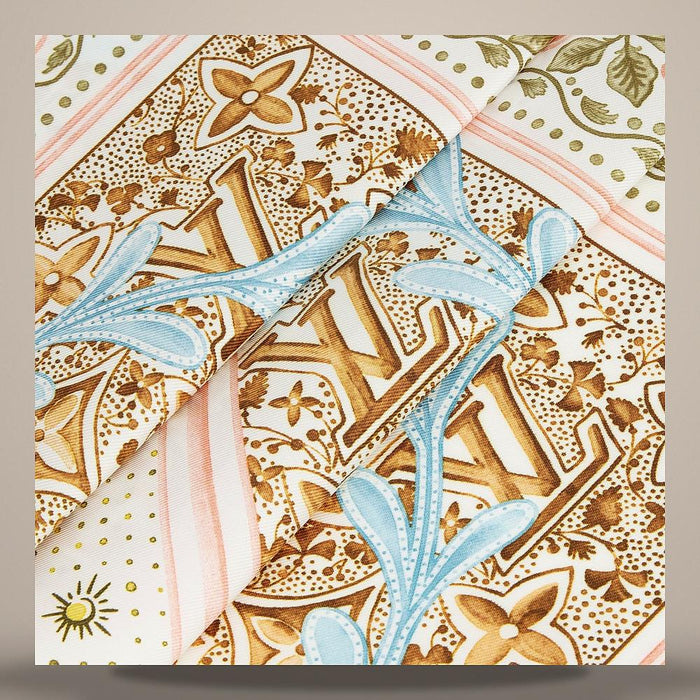 Louis Vuitton Summer Garden Square 90 Beige Scarf M98390