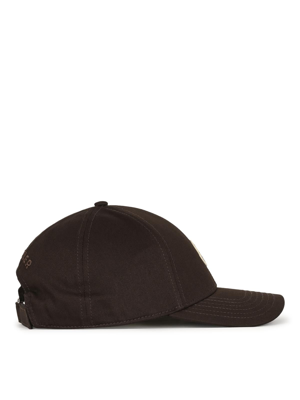 Moncler Black Cotton Logo Baseball Cap