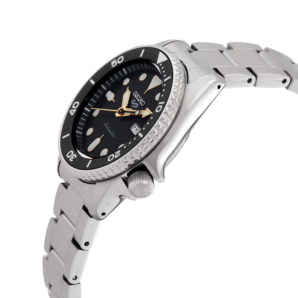 Seiko Silver Black Stainless Steel Men’s Sports Watch SRPL79K1