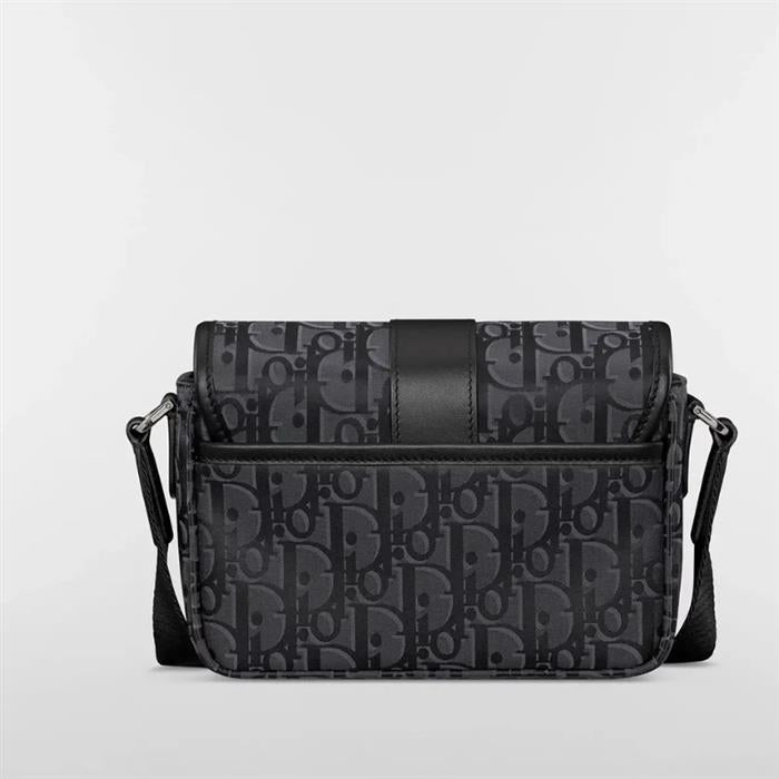 DIOR Trek Mini Flap Strap Bag Crossbody Black Leather