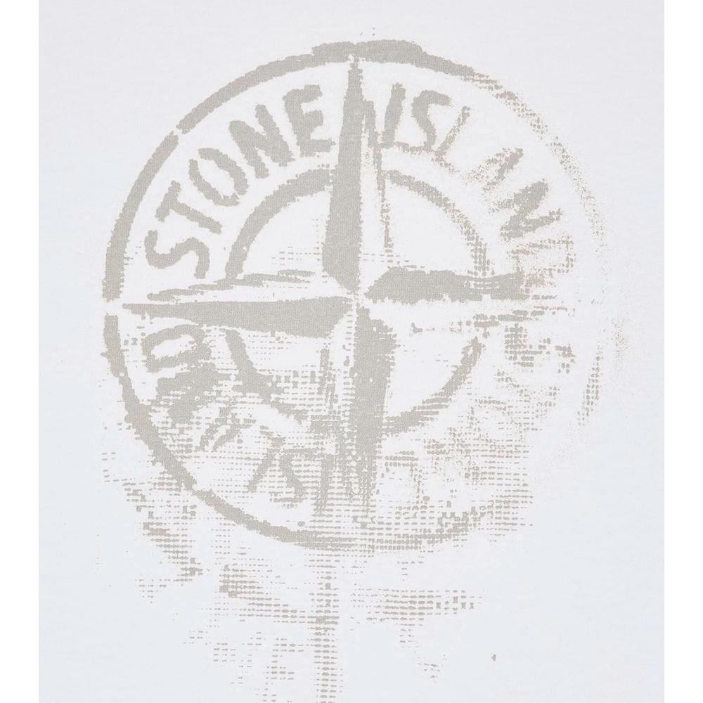 STONE ISLAND Logo Print Short Sleeve T-Shirt for Men White