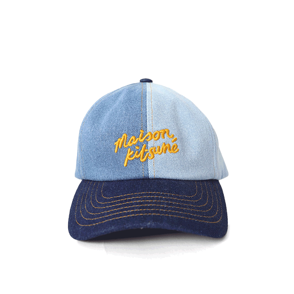 Maison Kitsune Denim Unisex Baseball Cap MM06106 WW5022 P471