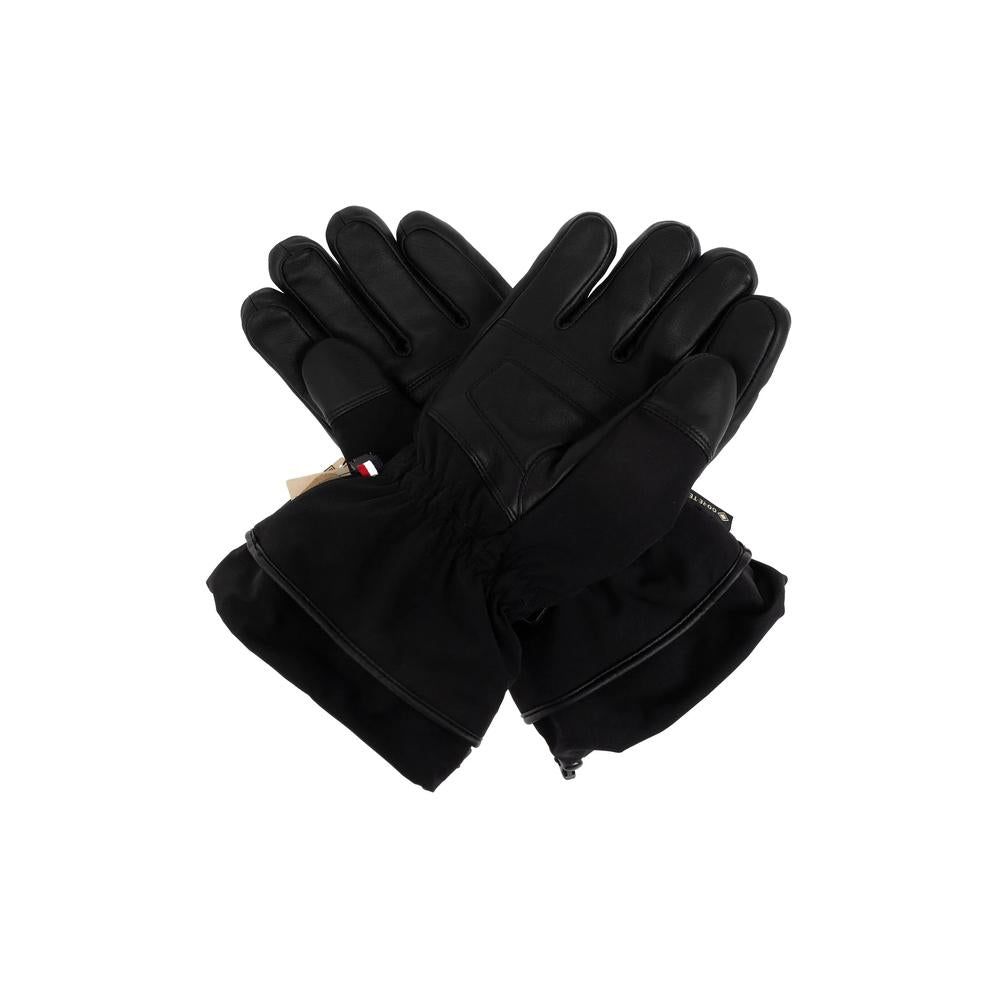 Moncler Black Knit Wool Gloves