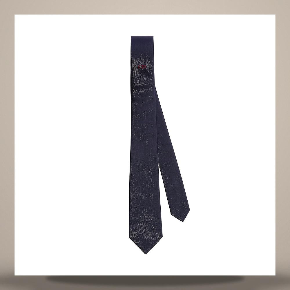 DIOR Men's CD Icon Navy Blue Silk Tie 68C1047B6181 C583