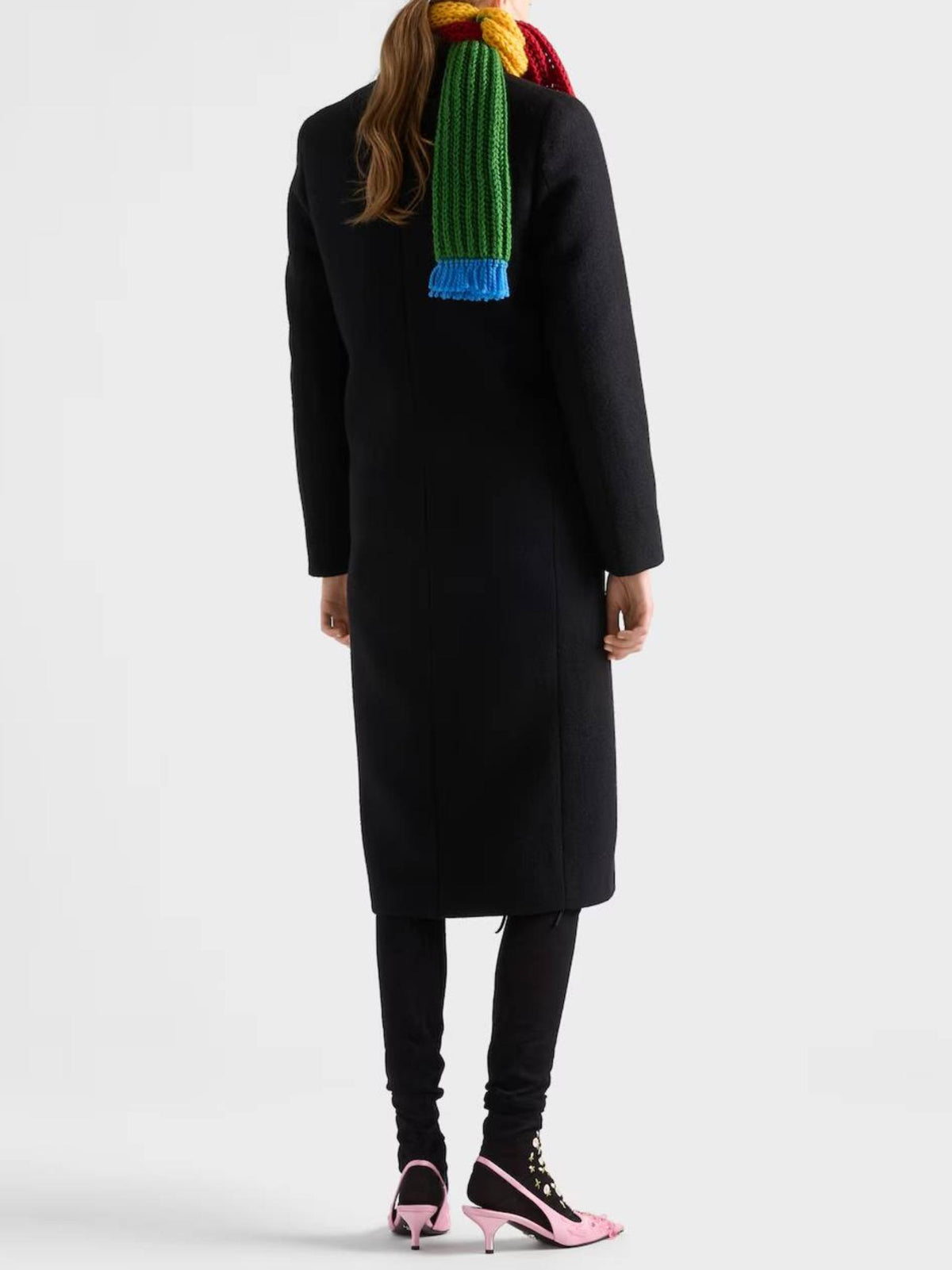 PRADA Wool Cashmere Cape Coat Black