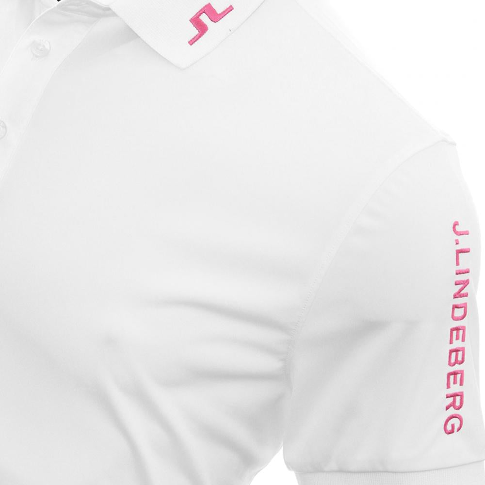 J LINDEBERG Tour Tech Logo Polo Shirt White Men’s