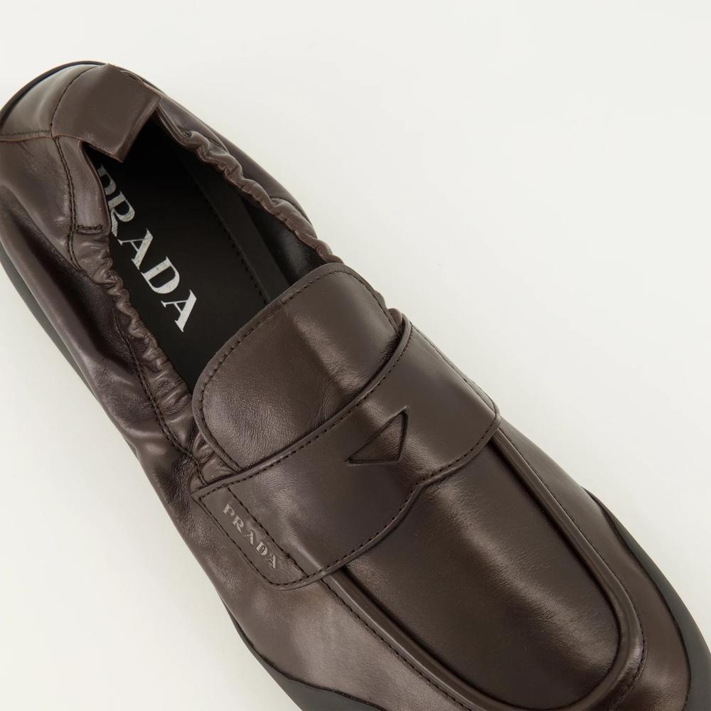 PRADA Black Leather Speedlock Men's Loafers