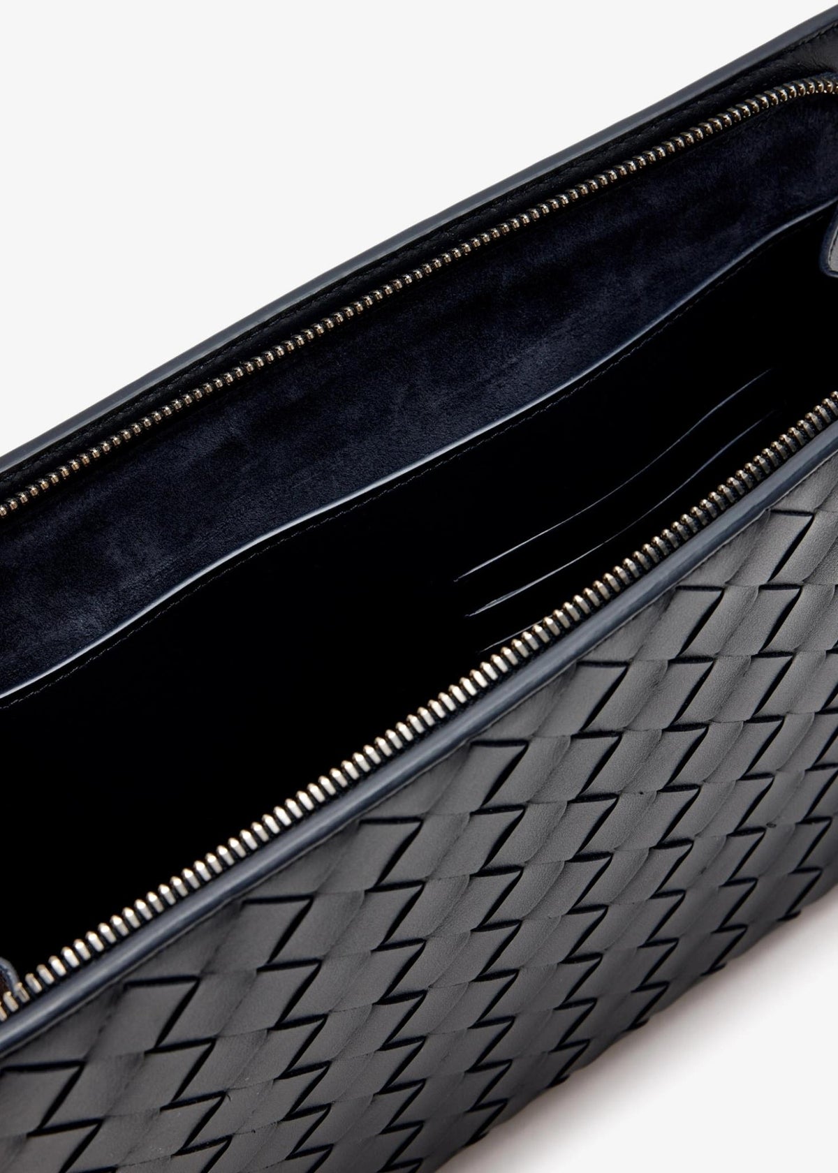 Bottega Veneta Blue Leather Woven Clutch Bag