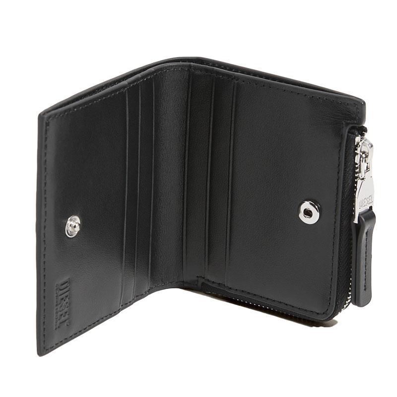 DIESEL Black Leather 1DR Bifold Wallet for Men X10387 PR818 T8013