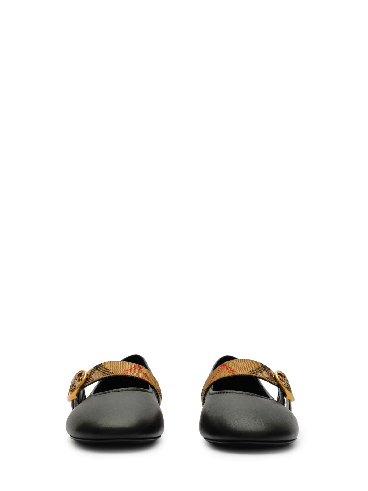 BURBERRY Black Leather Flat Shoes