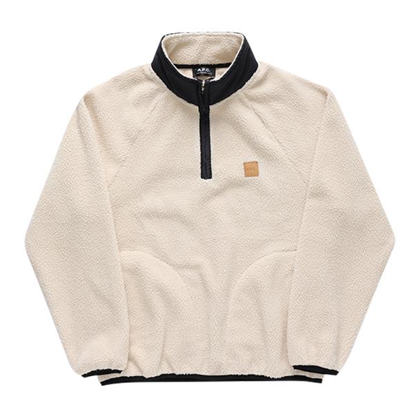 A.P.C. Ecru Half-Zip Cotton Sweatshirt Women