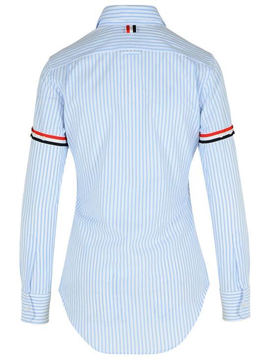 THOM BROWNE Light Blue Cotton Button-Up Shirt for Women