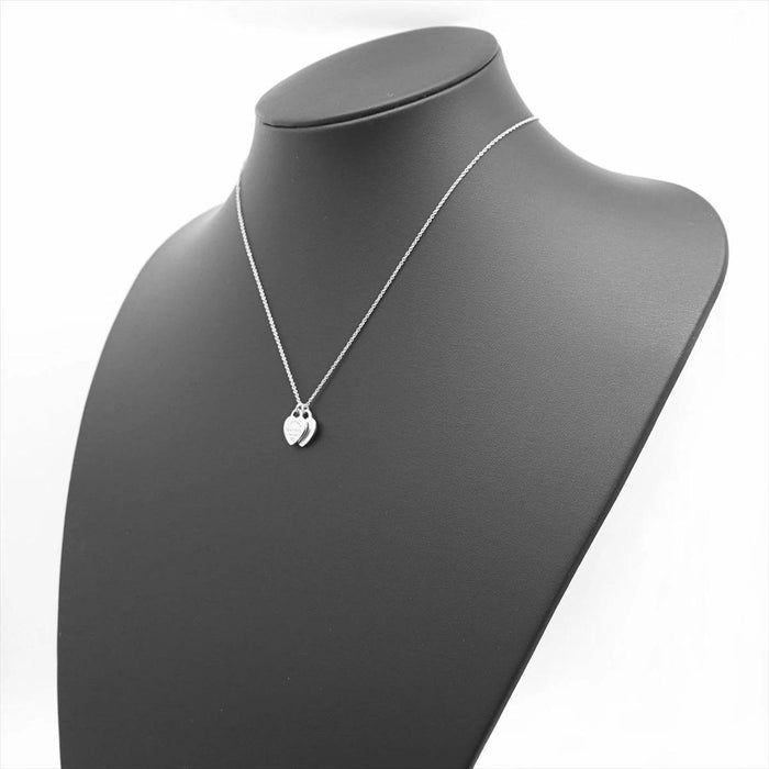Tiffany & Co 925 Sterling Silver Return to Tiffany Double Heart Necklace