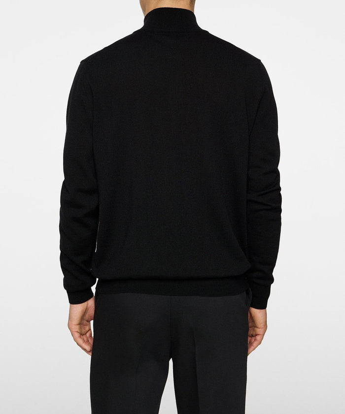 J LINDEBERG Men’s Merino Quarter-Zip Knit Sweater Black