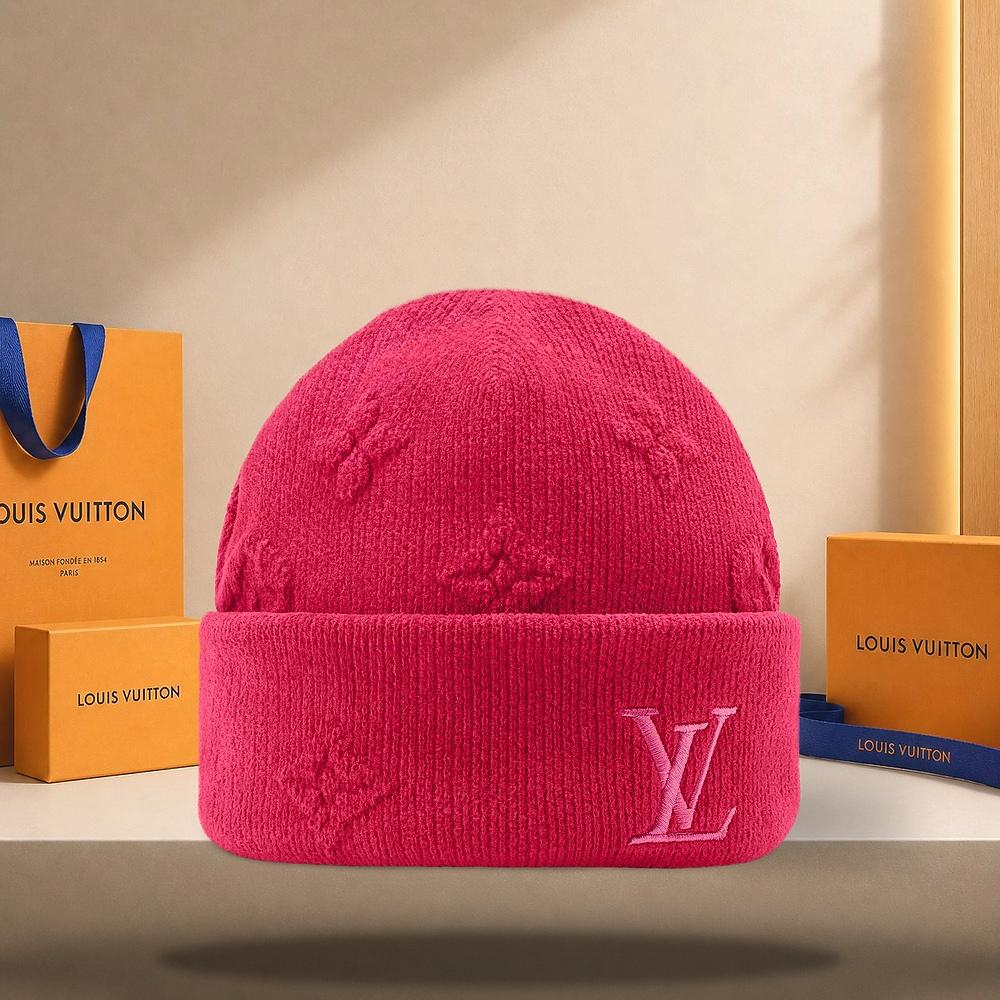 Louis Vuitton Monogram Heritage LV Crush Beanie Pink M97781