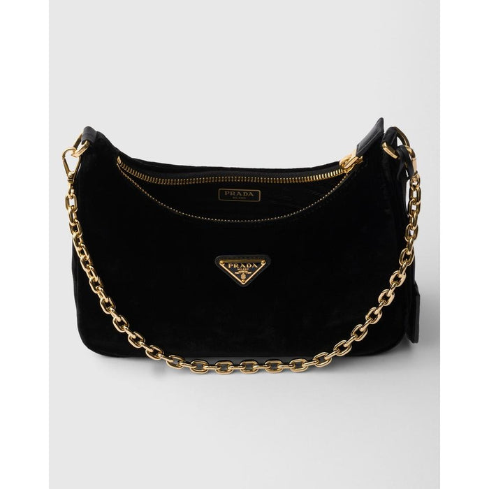 PRADA Re-Edition Velvet Mini Shoulder Bag Black