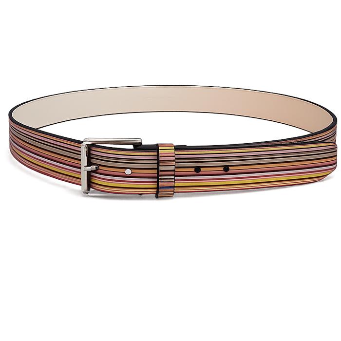 Paul Smith Men’s Multicolor Stripe Leather Belt