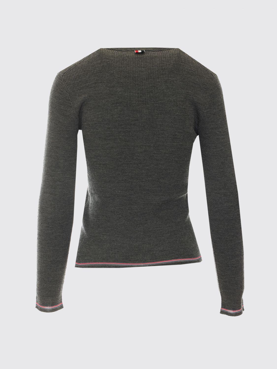 THOM BROWNE Gray Wool Knit Cardigan
