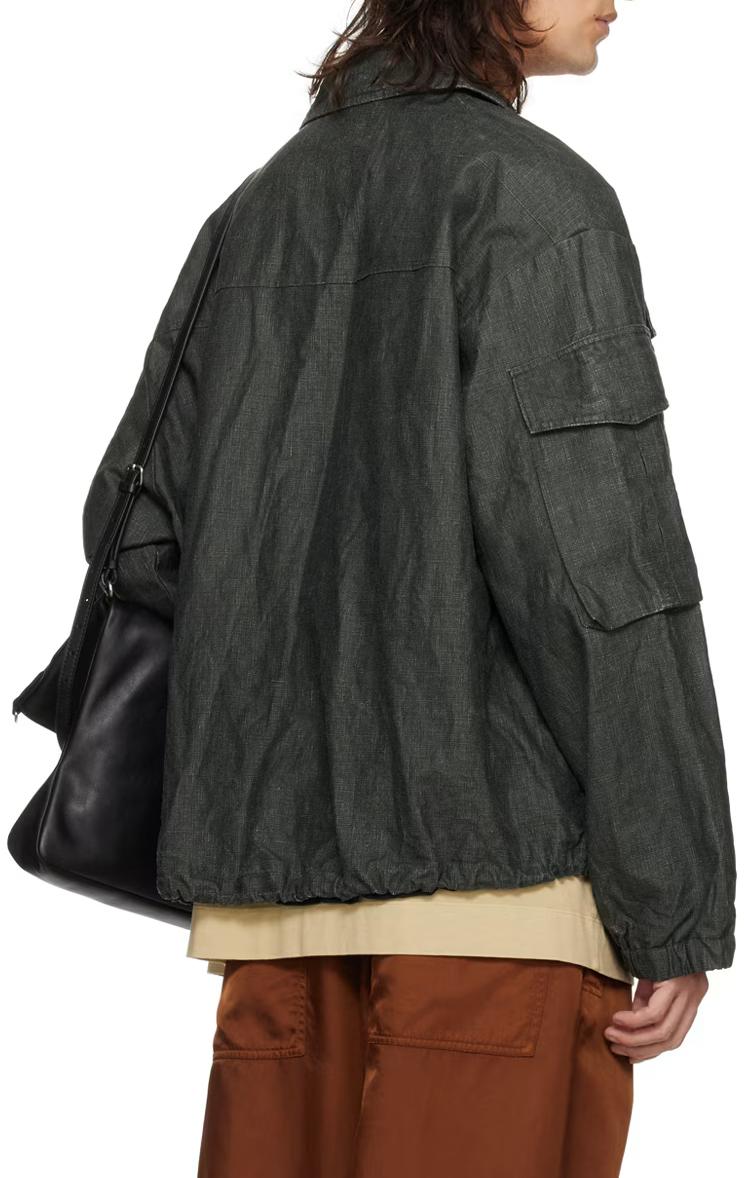 Dries Van Noten Men's Coated Linen Jacket 241 020509 8372 605