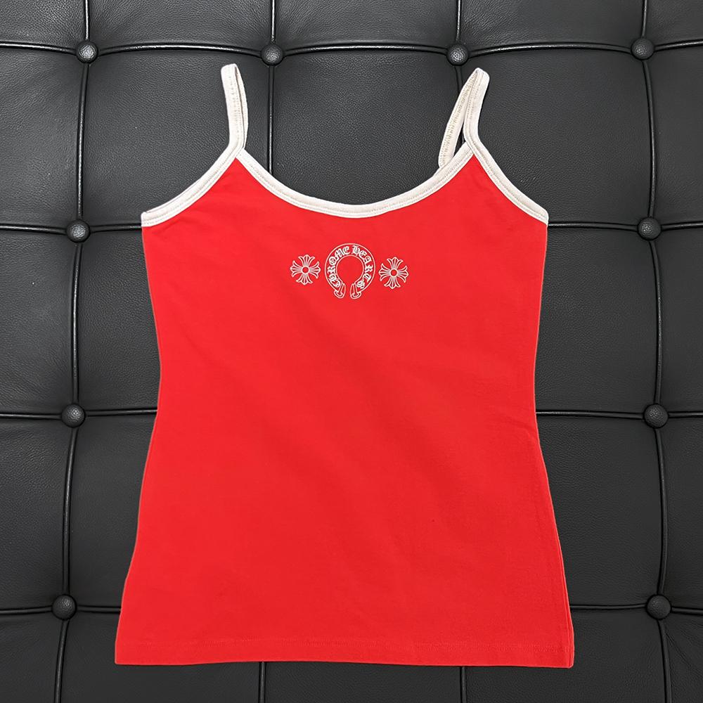 Chrome Hearts Horseshoe Logo Red Tank Top Sleeveless Shirt