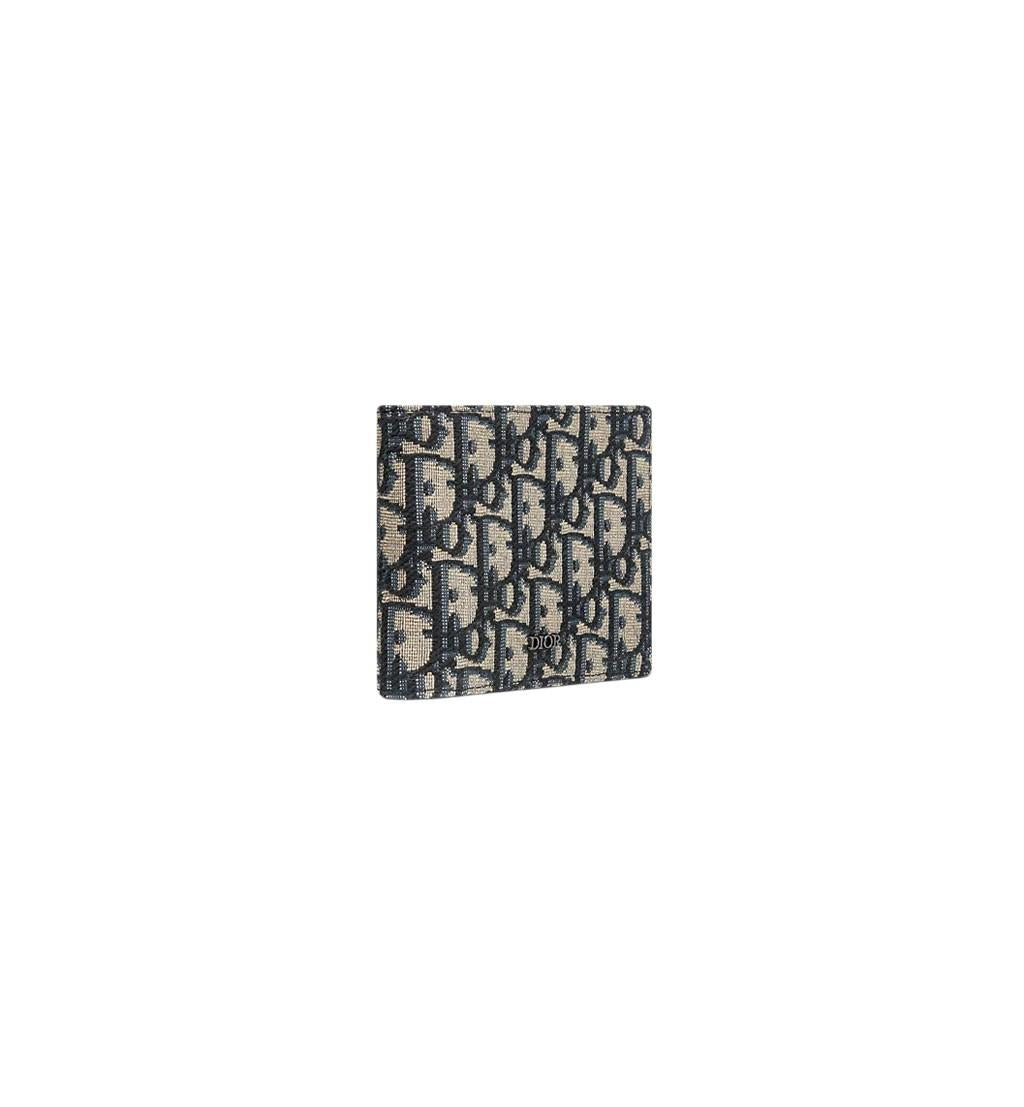 DIOR Oblique Canvas Bifold Wallet Men’s Navy