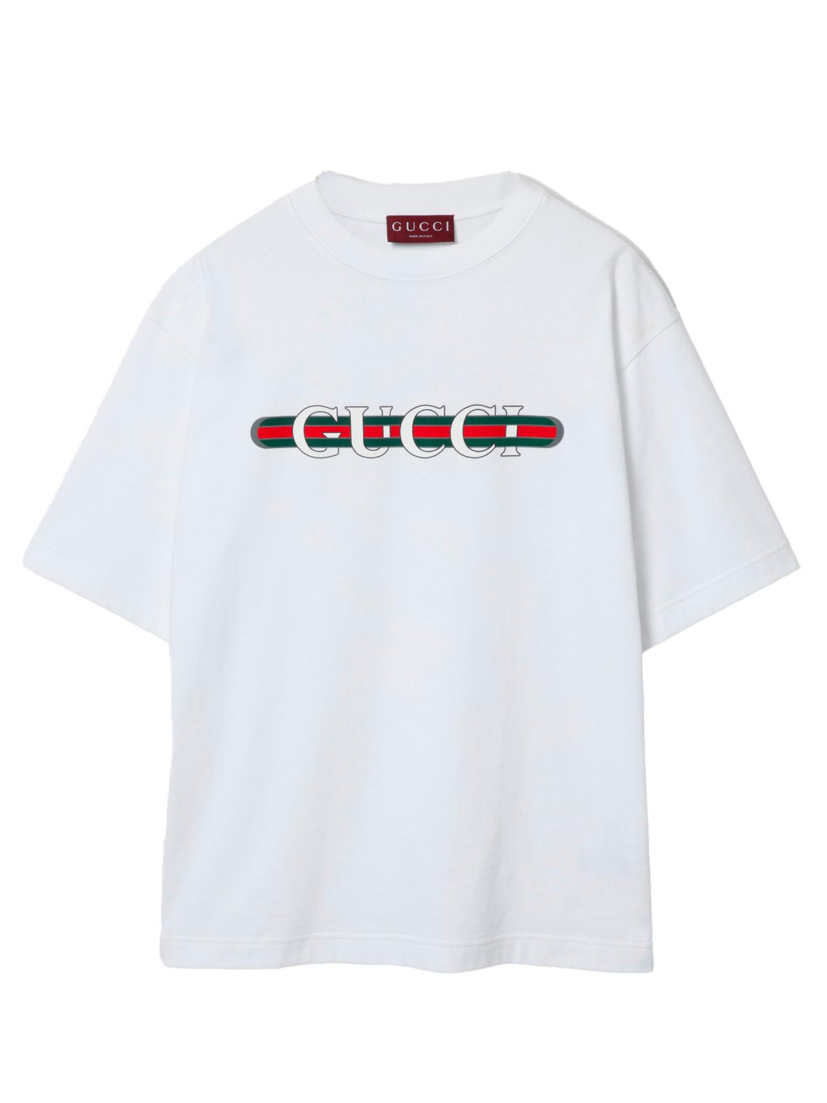 GUCCI Short Sleeve Logo Graphic T-Shirt Black Cotton Men