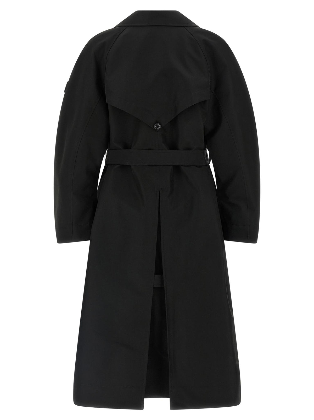 Moncler Black Double-Breasted Belted Trench Coat