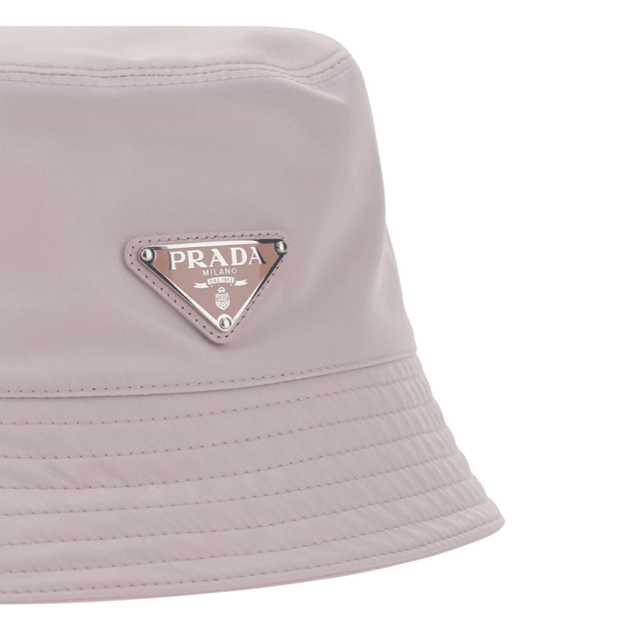 PRADA Re-Nylon Triangle Logo Bucket Hat for Women