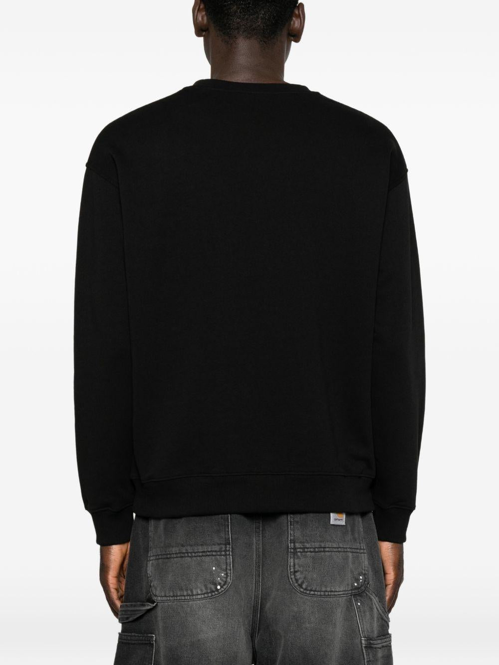 IH NOM UH NIT Black Round Neck Knit Sweater for Men