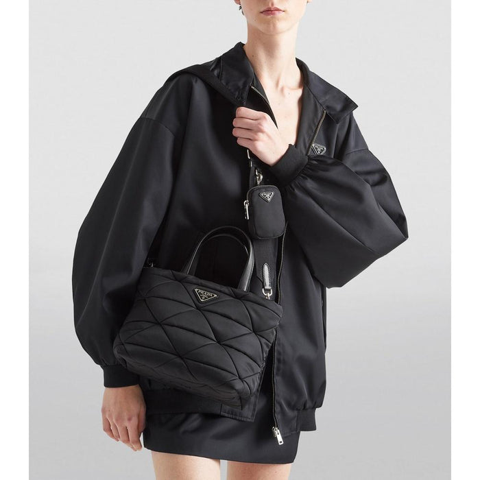 PRADA Padded Re-Nylon Small Tote Bag Black