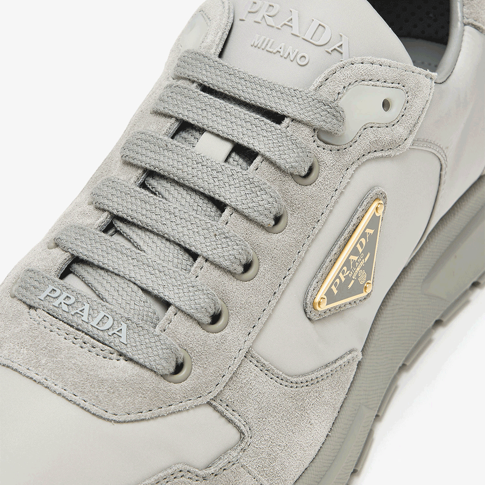PRADA Prax Suede Low-Top Sneakers Grey Men’s 2EE436