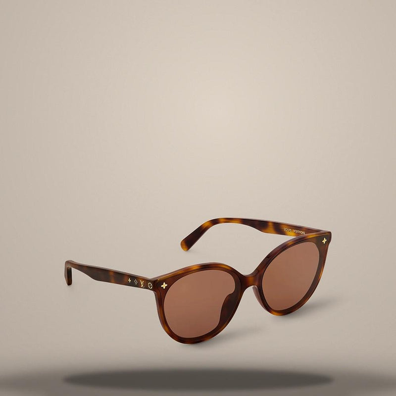 Louis Vuitton Tortoise Acetate Cat Eye Monogram Frame Sunglasses Z3003U