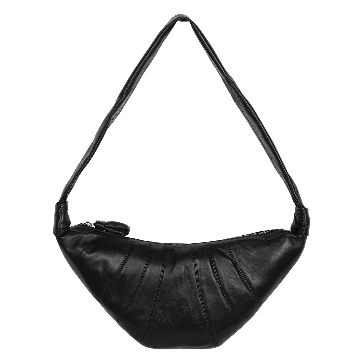 Lemaire Black Leather Croissant Medium Crossbody Bag