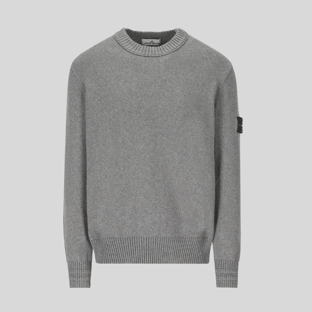 STONE ISLAND Winter Cotton Round Neck Knit Sweater for Men