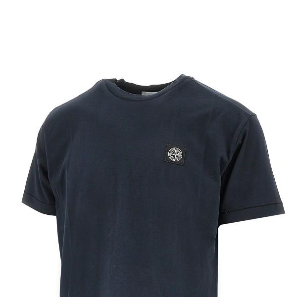 STONE ISLAND Short Sleeve Cotton T-Shirt Black Men