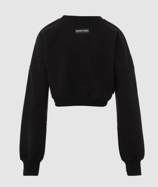 Marine Serre Navy Long Sleeve Sweatshirt WST012 ACJER0013