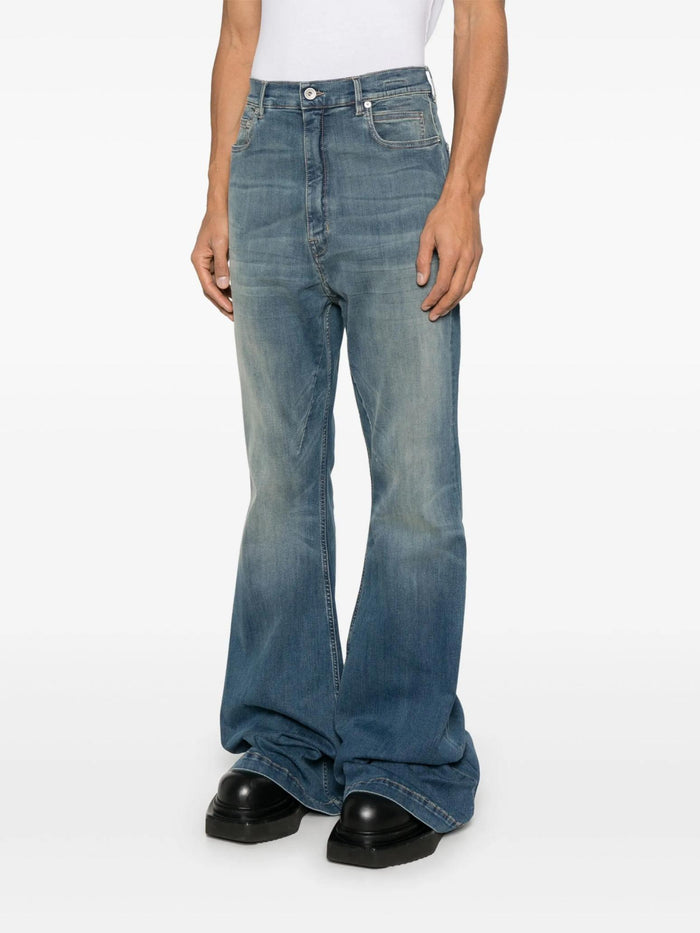 Rick Owens Washed Indigo Denim Bolan Bootcut Jeans DU01E3365 SDWB 06