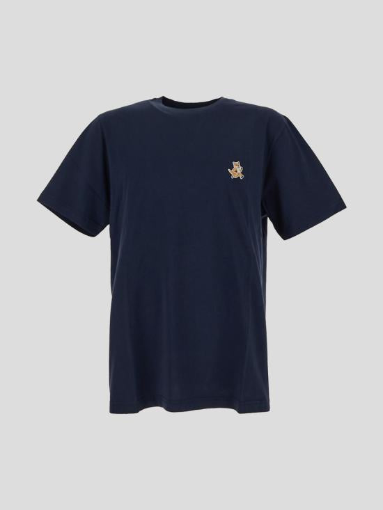 Maison Kitsune Speedy Fox Patch Comfort T-Shirt Ink Blue Men MM00125 KJ0008 P476