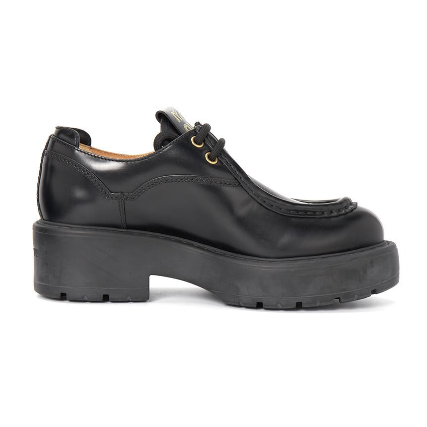 Miu Miu Black Leather Loafers for Women