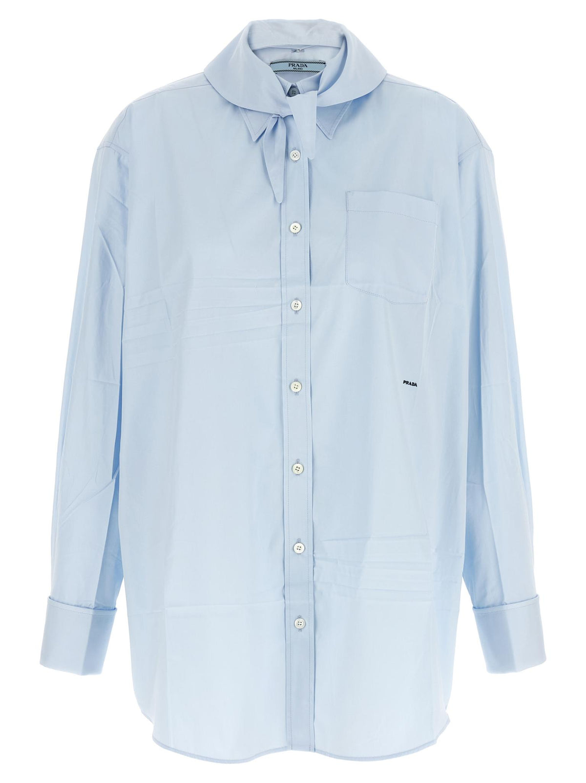 PRADA Long Sleeve Button-Up Shirt Women’s White Cotton