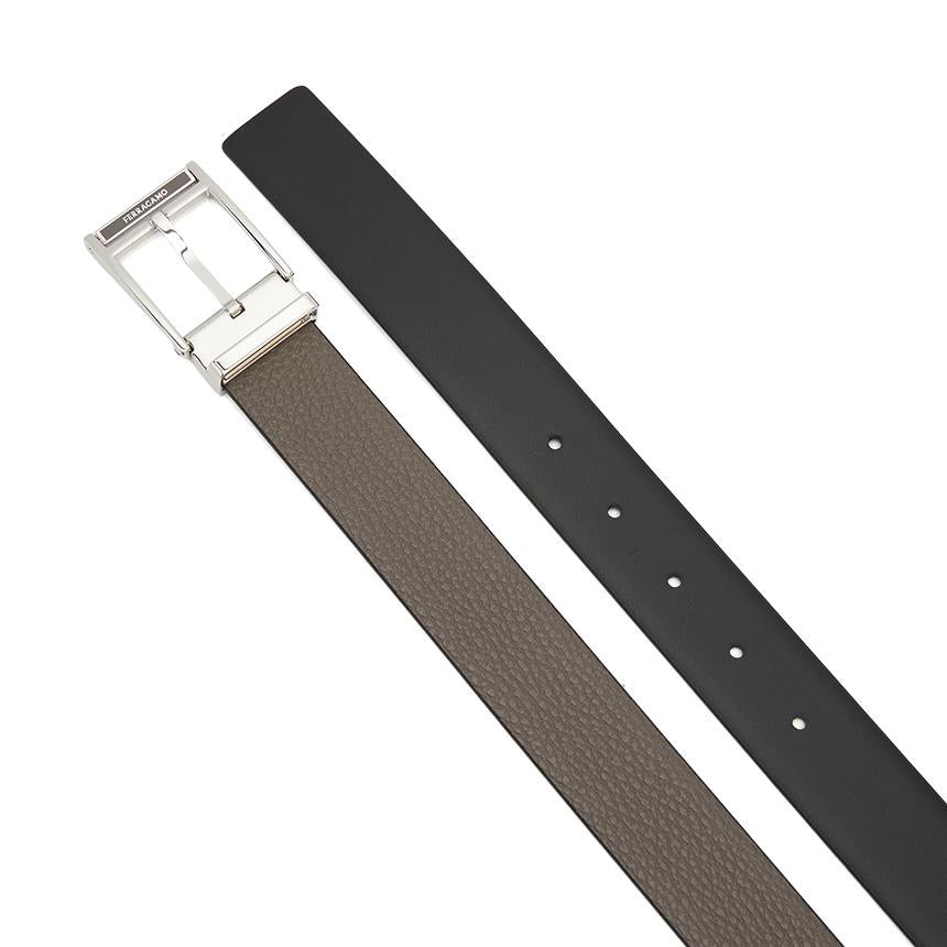 Ferragamo Men’s Reversible Leather Belt Pre-Cut 670571 0786349