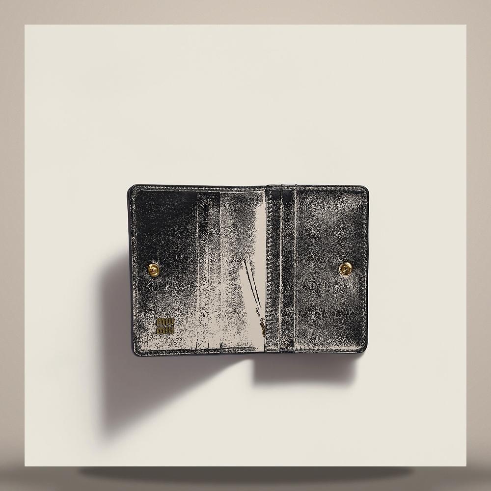 Miu Miu Small Matelassé Nappa Leather Card Holder Black 5MV21M AFPP F0002