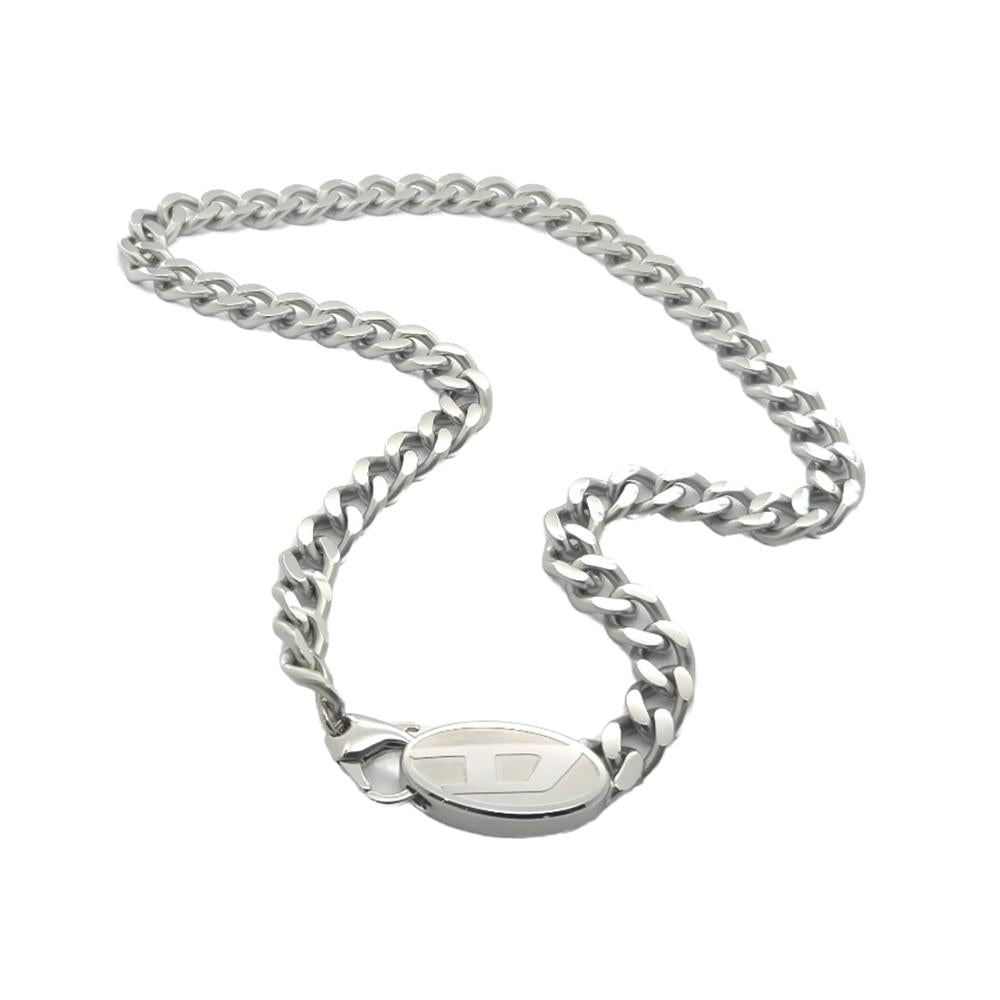 DIESEL D Logo Stainless Steel Chain Necklace for Men DX1509040