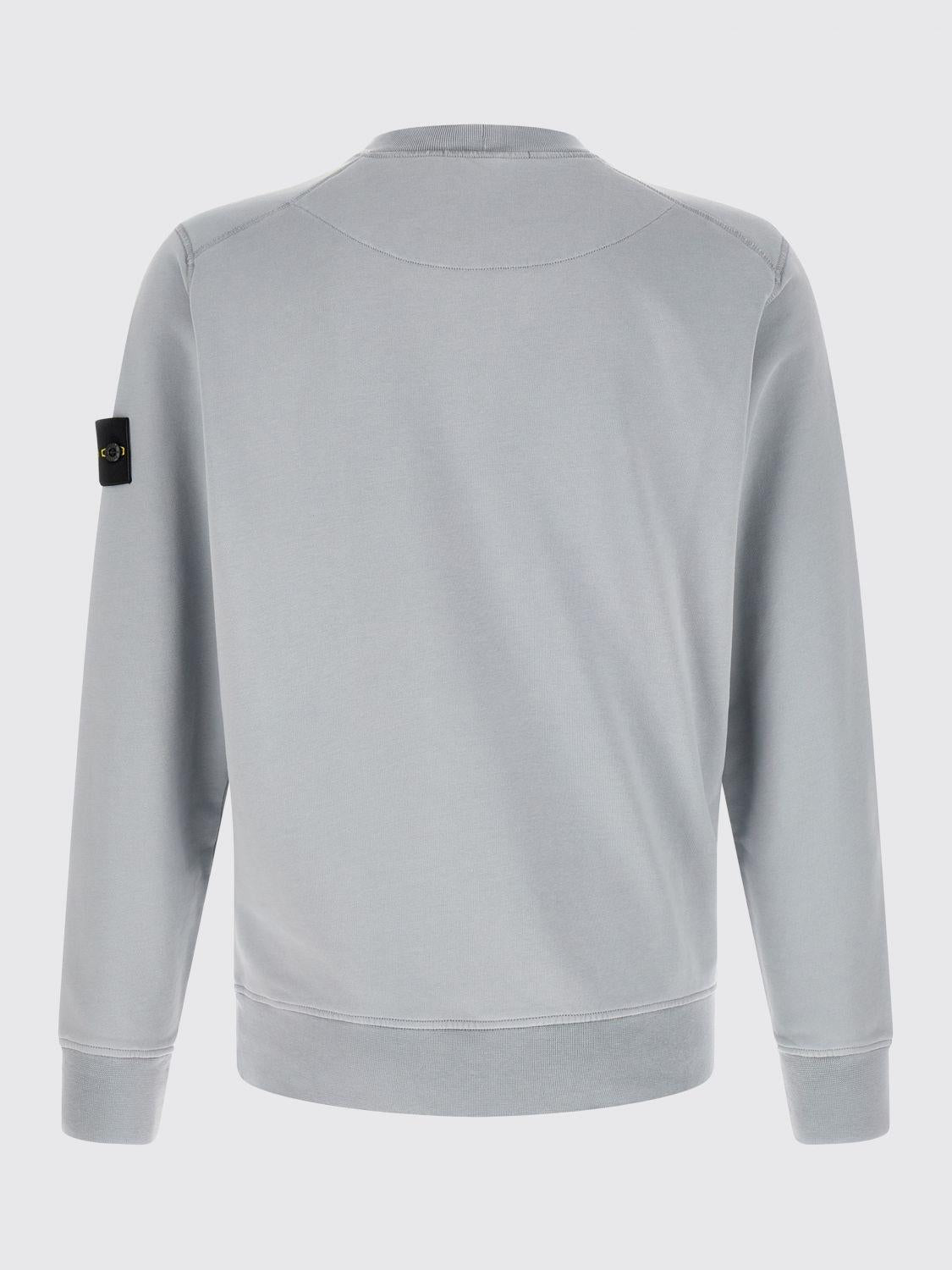STONE ISLAND Black Cotton Logo Sweatshirt for Men