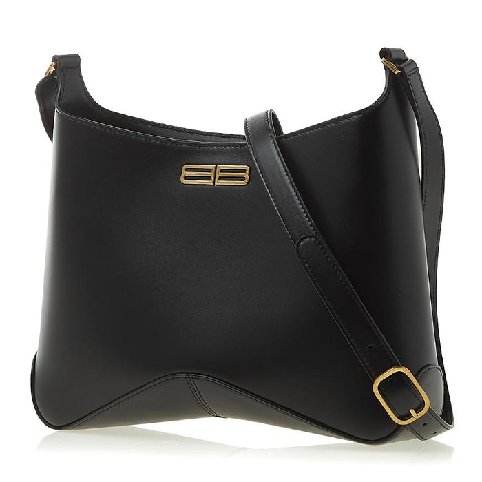 BALENCIAGA BB Leather Shoulder Bag Black Women’s