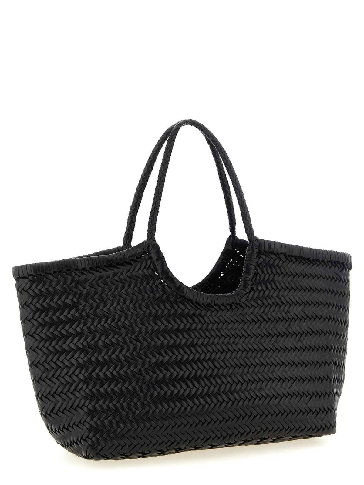 Dragon Diffusion Black Woven Leather Shoulder Bag