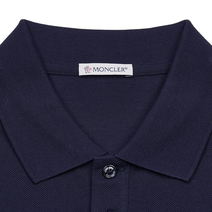 Moncler Women’s Logo Patch Polo T-Shirt White Cotton