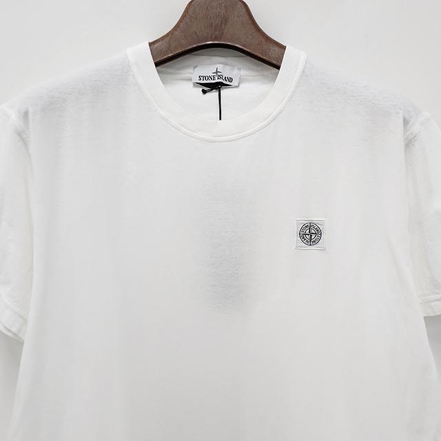 STONE ISLAND FISSATO Organic Cotton Logo Short Sleeve T-Shirt White