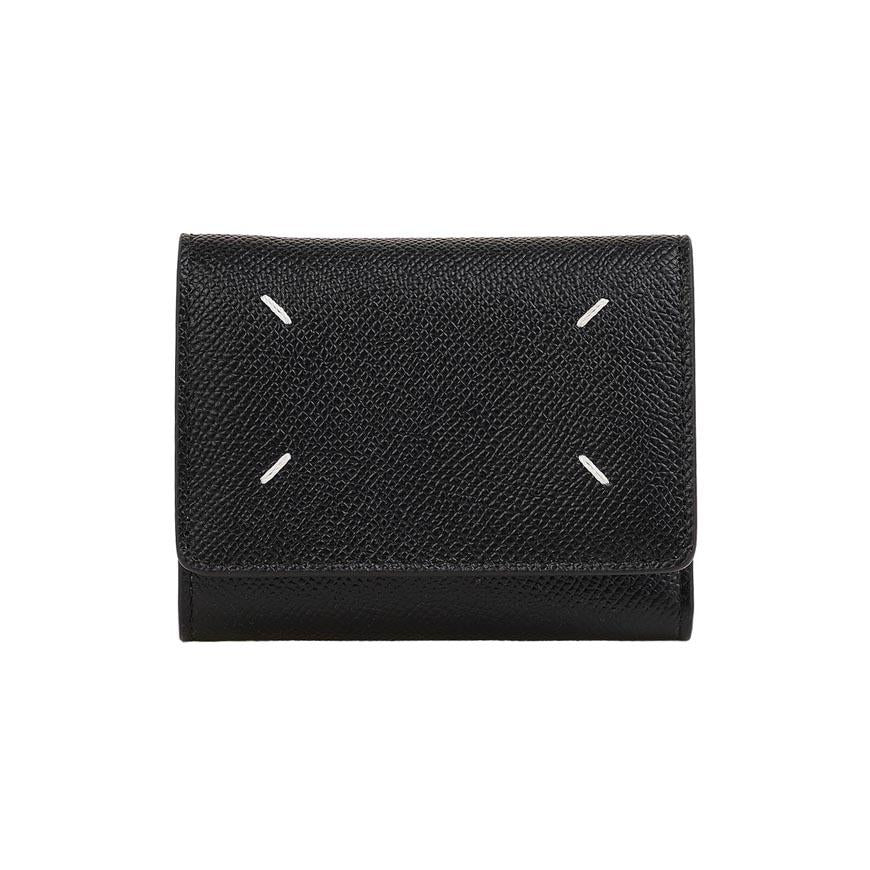 Maison Margiela Unisex Leather Four-Stitch Bifold Wallet Black